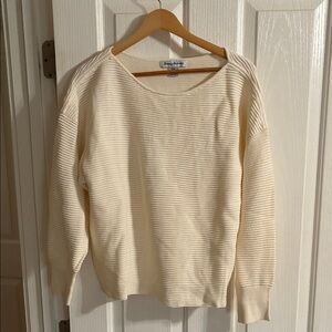 Tommy Bahama Cream Ribbed Scoop-Neck Sweater